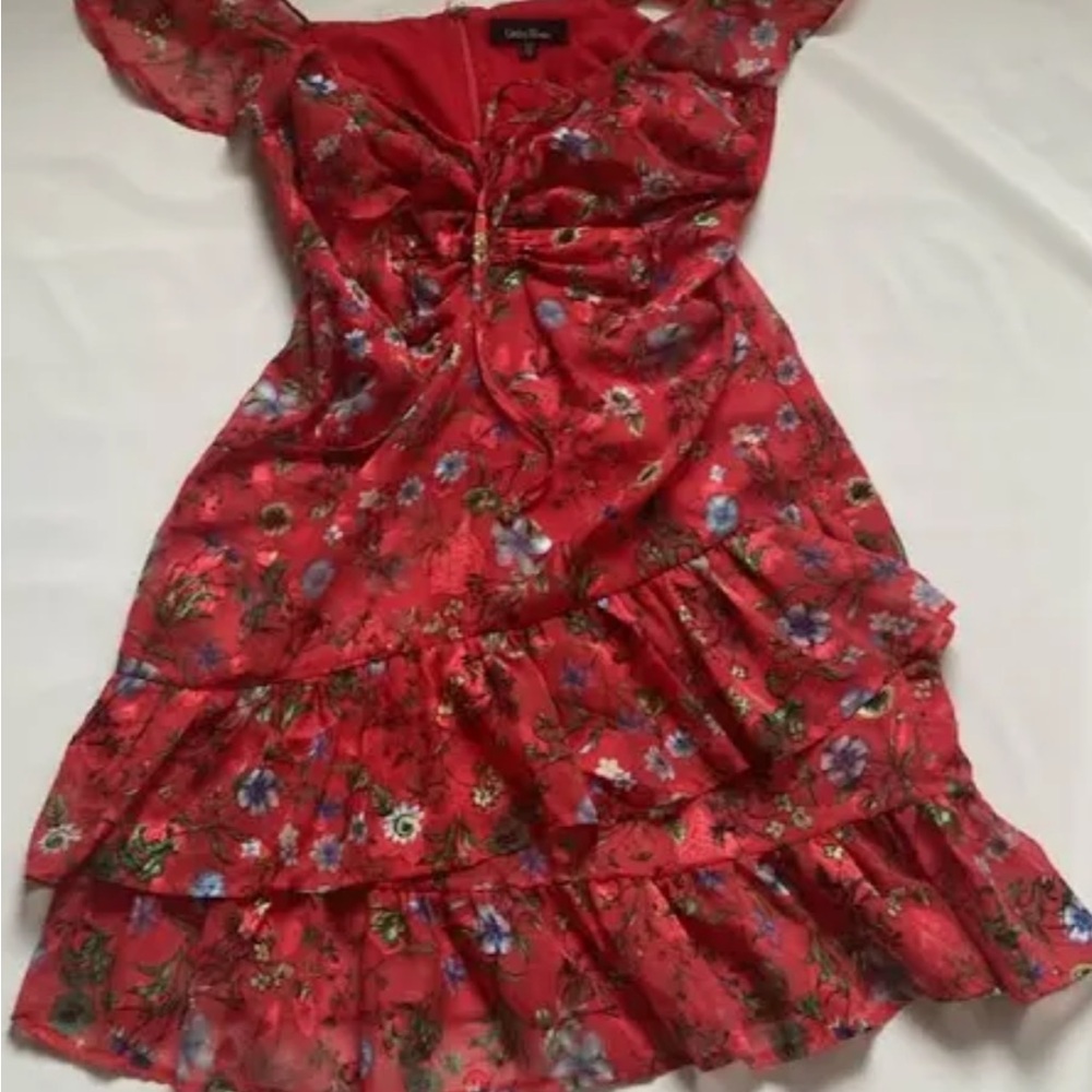 Floral Red Dress